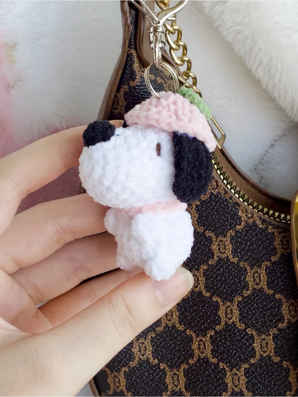 Handmade Crochet Snoopy Keychain